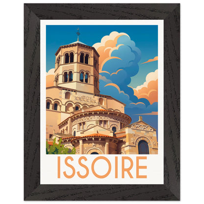 Affiche Issoire - Encadrée, cadre noir 15x20 cm