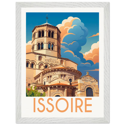 Affiche Issoire - Encadrée, cadre blanc 30x40 cm