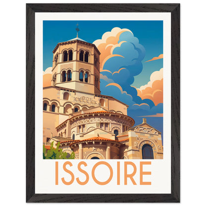 Affiche Issoire - Encadrée, cadre noir 30x40 cm