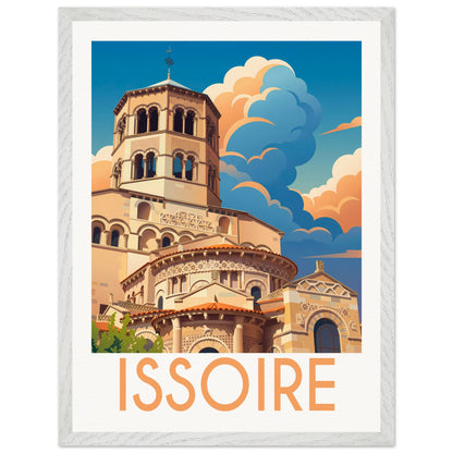 Affiche Issoire - Encadrée, cadre blanc 45x60 cm