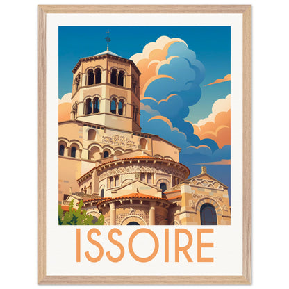 Affiche Issoire - Encadrée, cadre bois 45x60 cm