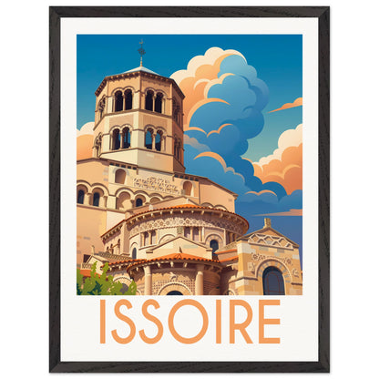 Affiche Issoire - Encadrée, cadre noir 45x60 cm