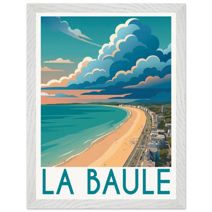Affiche La Baule - Encadrée, cadre blanc 30x40 cm
