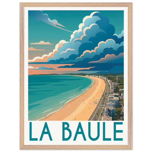 Affiche La Baule - Encadrée, cadre bois 45x60 cm
