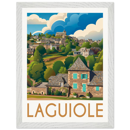 Affiche Laguiole - Encadrée, cadre blanc 30x40 cm
