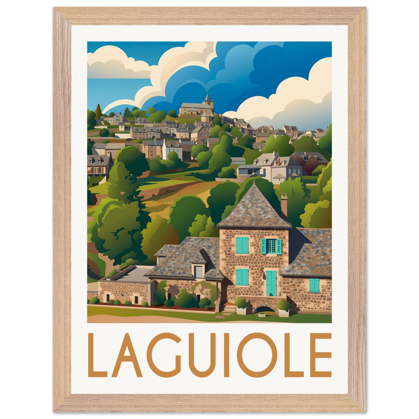 Affiche Laguiole - Encadrée, cadre bois 30x40 cm