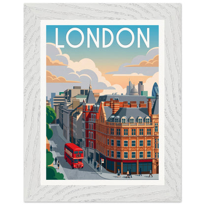 Affiche Londres - Encadrée, cadre blanc 15x20 cm