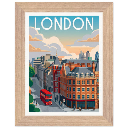 Affiche Londres - Encadrée, cadre bois 15x20 cm