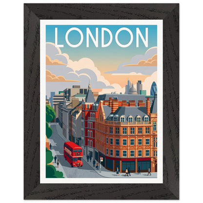 Affiche Londres - Encadrée, cadre noir 15x20 cm