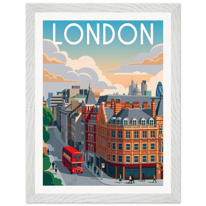 Affiche Londres - Encadrée, cadre blanc 30x40 cm