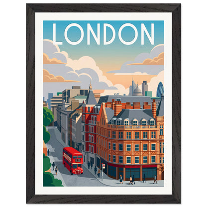 Affiche Londres - Encadrée, cadre noir 30x40 cm