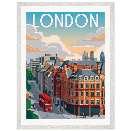 Affiche Londres - Encadrée, cadre blanc 45x60 cm
