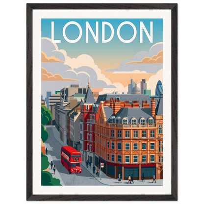 Affiche Londres - Encadrée, cadre noir 45x60 cm