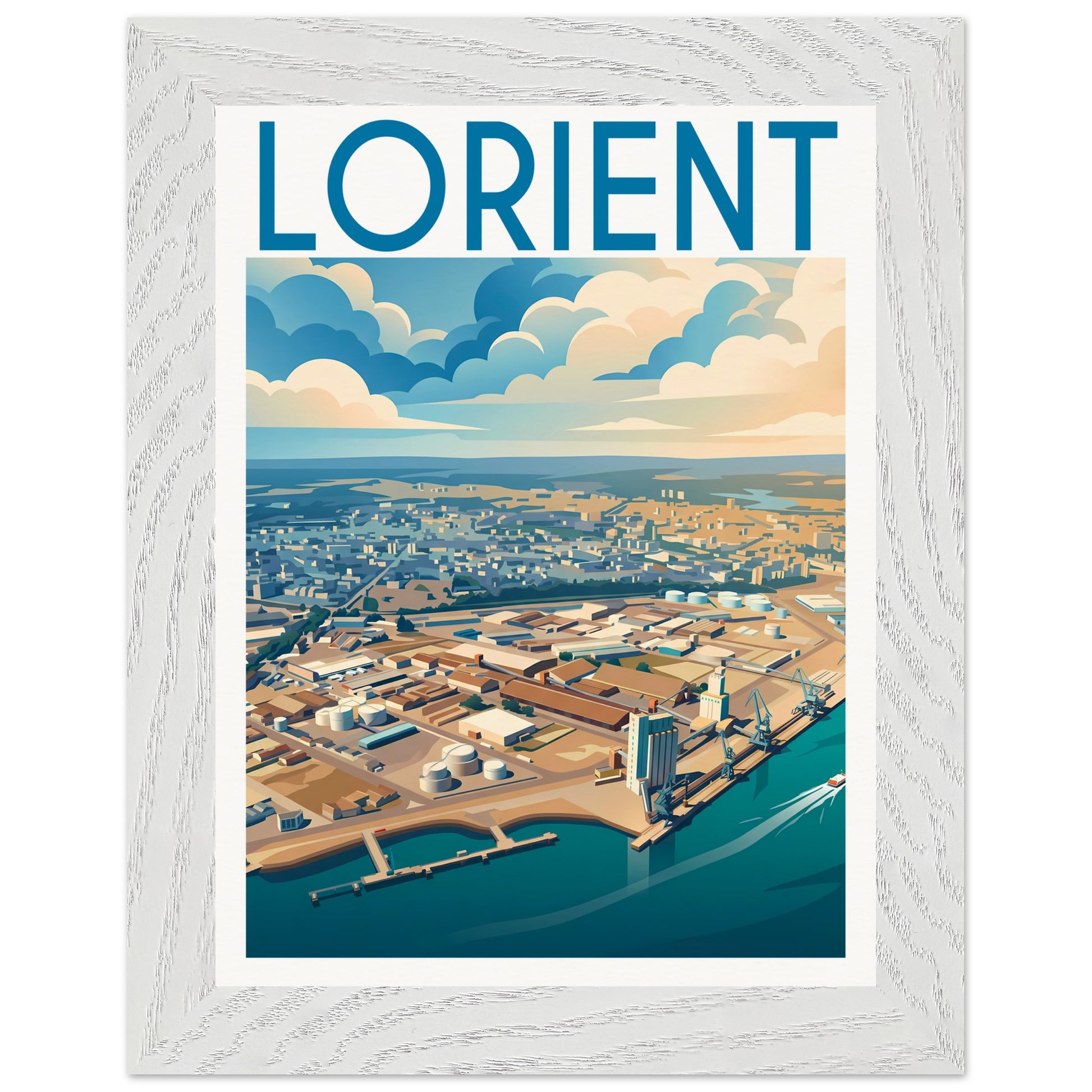 Affiche Lorient - Encadrée, cadre blanc 15x20 cm