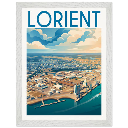 Affiche Lorient - Encadrée, cadre blanc 30x40 cm