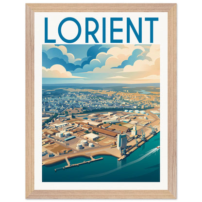 Affiche Lorient - Encadrée, cadre bois 30x40 cm