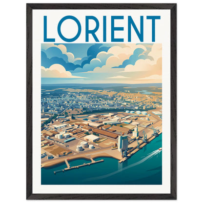 Affiche Lorient - Encadrée, cadre noir 45x60 cm