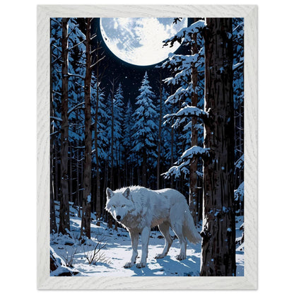 Affiche Louve blanche Encadrée, cadre blanc 30x40 cm