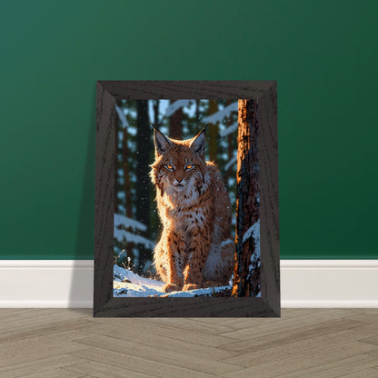 Affiche Lynx boréal Encadrée, cadre noir 15x20 cm
