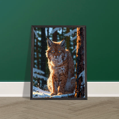 Affiche Lynx boréal Encadrée, cadre noir 45x60 cm