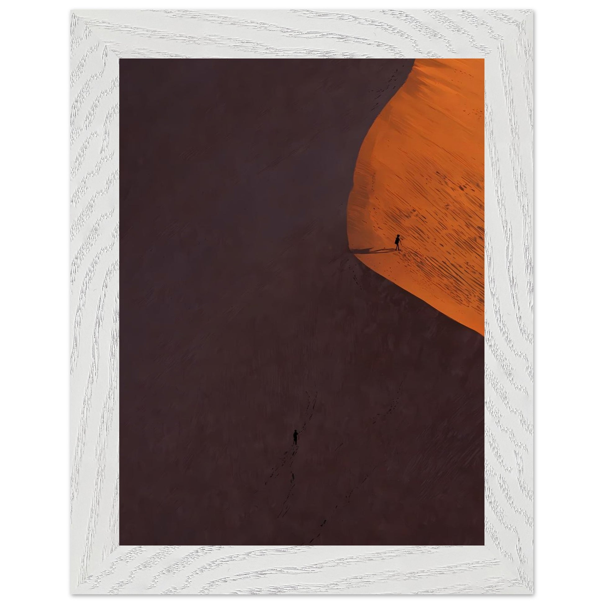 Affiche Marcheur solitaire Encadrée, cadre blanc 15x20 cm