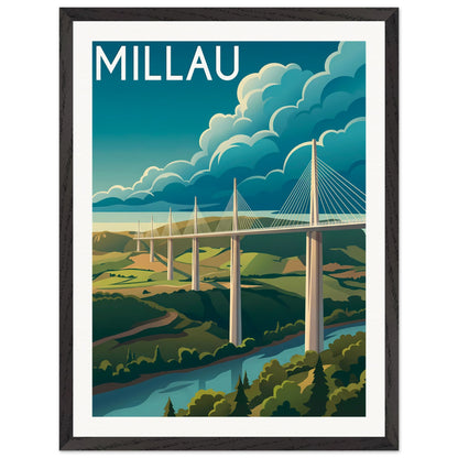 Affiche Millau - Encadrée, cadre noir 45x60 cm
