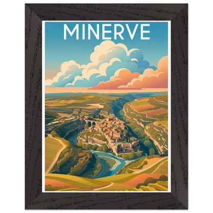 Affiche Minerve - Encadrée, cadre noir 15x20 cm