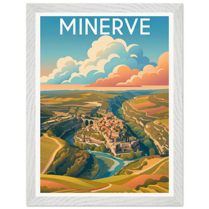 Affiche Minerve - Encadrée, cadre blanc 30x40 cm
