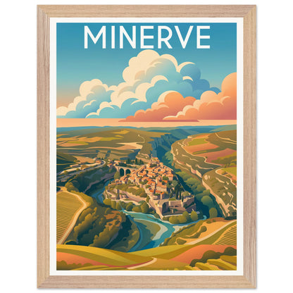 Affiche Minerve - Encadrée, cadre bois 30x40 cm