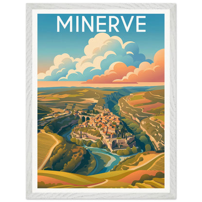 Affiche Minerve - Encadrée, cadre blanc 45x60 cm