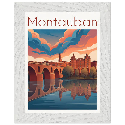 Affiche Montauban - Encadrée, cadre blanc 15x20 cm