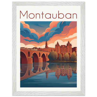 Affiche Montauban - Encadrée, cadre blanc 30x40 cm