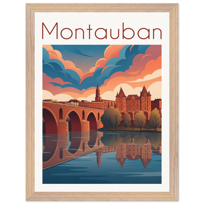Affiche Montauban - Encadrée, cadre bois 30x40 cm