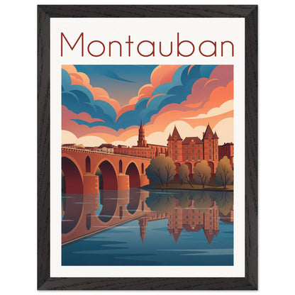 Affiche Montauban - Encadrée, cadre noir 30x40 cm