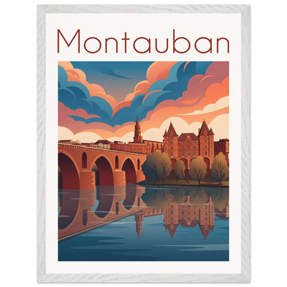 Affiche Montauban - Encadrée, cadre blanc 45x60 cm