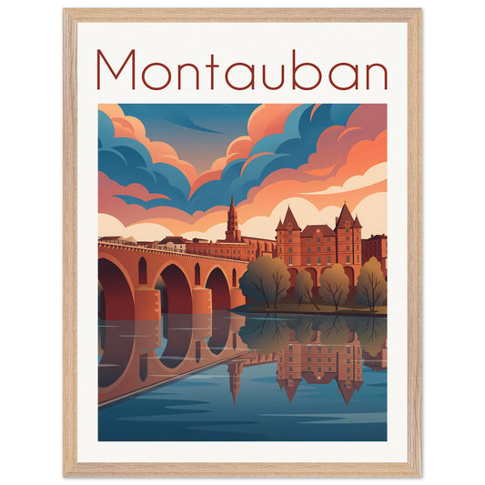 Affiche Montauban - Encadrée, cadre bois 45x60 cm