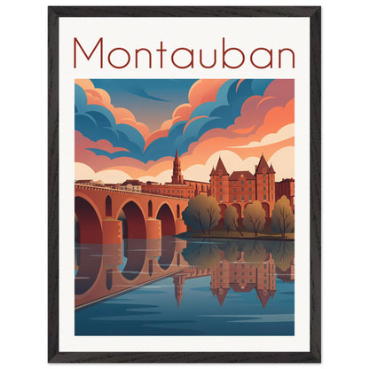 Affiche Montauban - Encadrée, cadre noir 45x60 cm