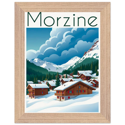 Affiche Morzine - Encadrée, cadre bois 15x20 cm