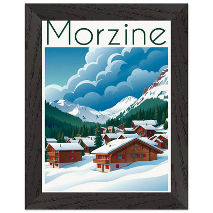 Affiche Morzine - Encadrée, cadre noir 15x20 cm