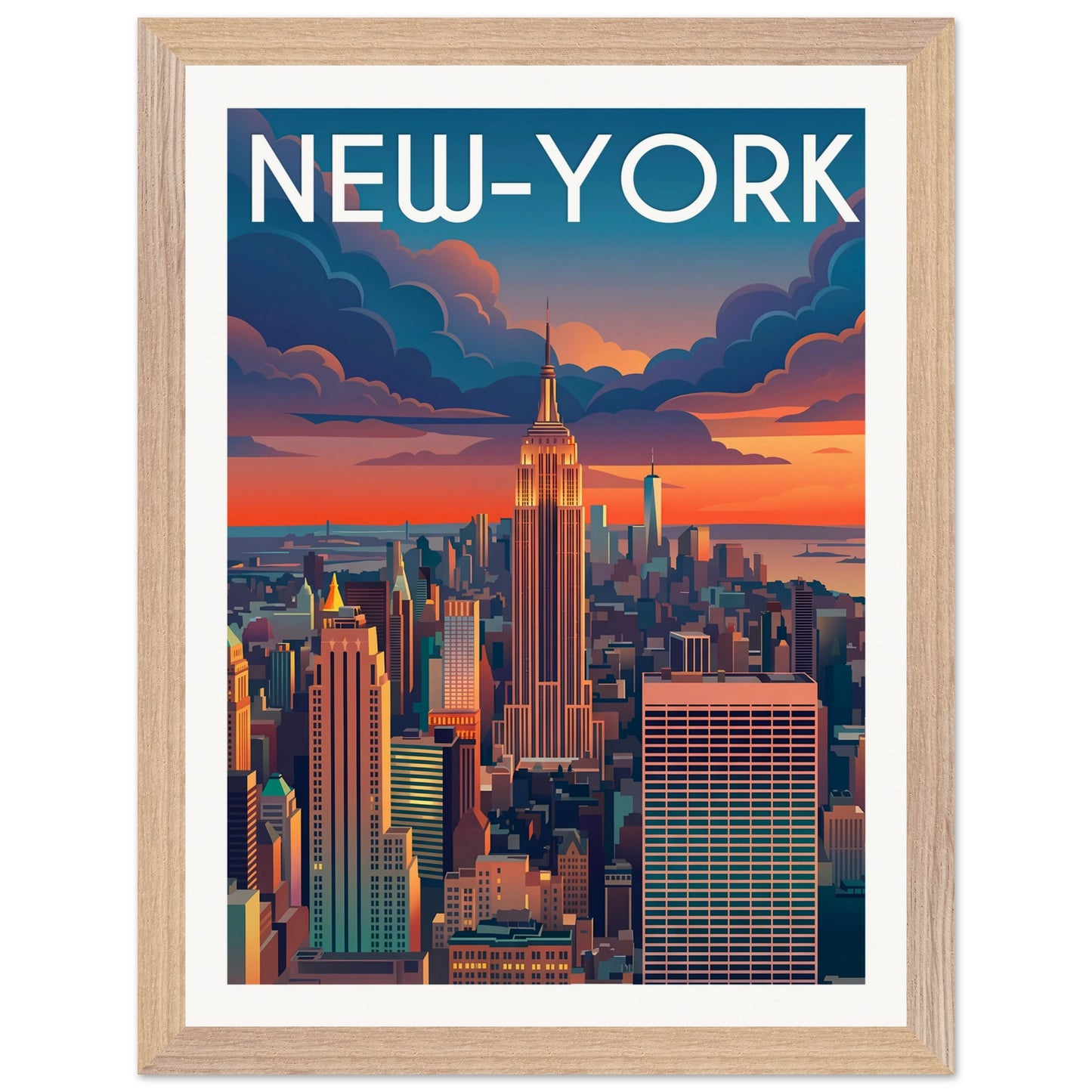 Affiche New York - Encadrée, cadre bois 30x40 cm