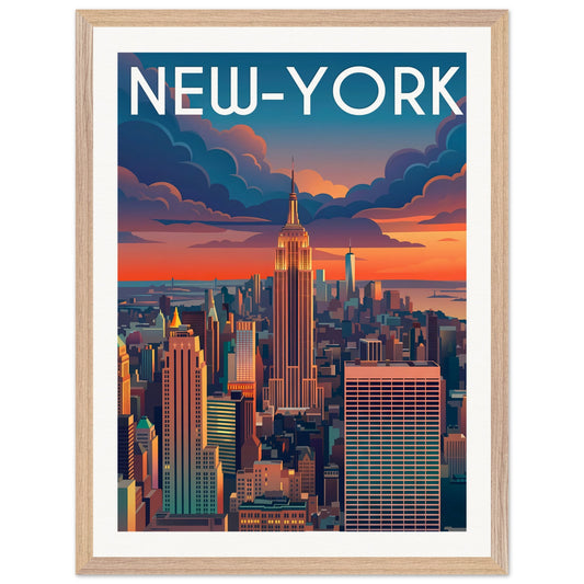 Affiche New York - Encadrée, cadre bois 45x60 cm