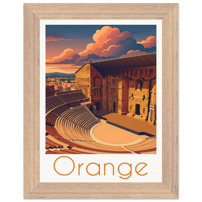 Affiche Orange - Encadrée, cadre bois 15x20 cm