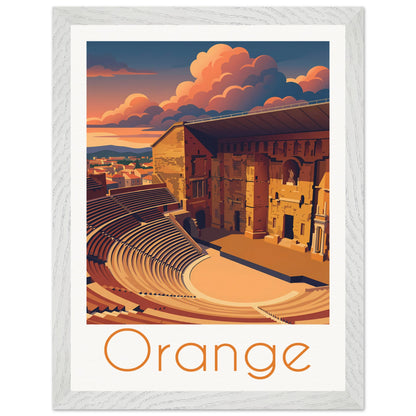 Affiche Orange - Encadrée, cadre blanc 30x40 cm