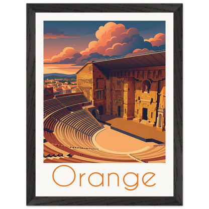 Affiche Orange - Encadrée, cadre noir 30x40 cm