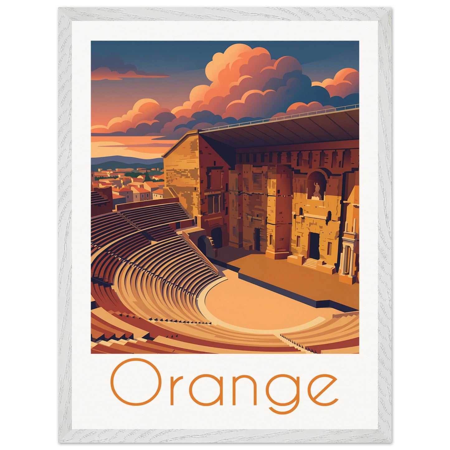 Affiche Orange - Encadrée, cadre blanc 45x60 cm