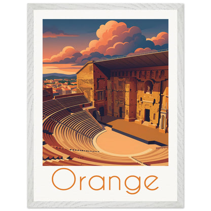 Affiche Orange - Encadrée, cadre blanc 45x60 cm