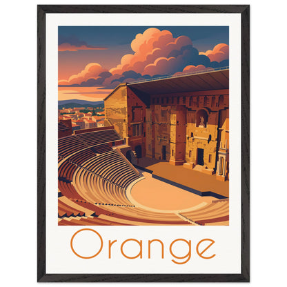 Affiche Orange - Encadrée, cadre noir 45x60 cm