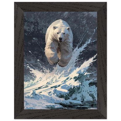 Affiche Ours polaire Encadrée, cadre noir 15x20 cm
