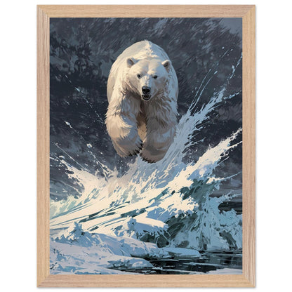 Affiche Ours polaire Encadrée, cadre bois 30x40 cm