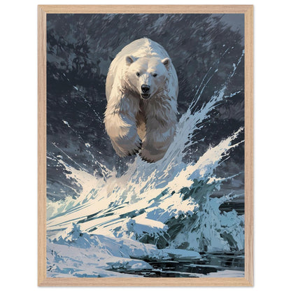 Affiche Ours polaire Encadrée, cadre bois 45x60 cm